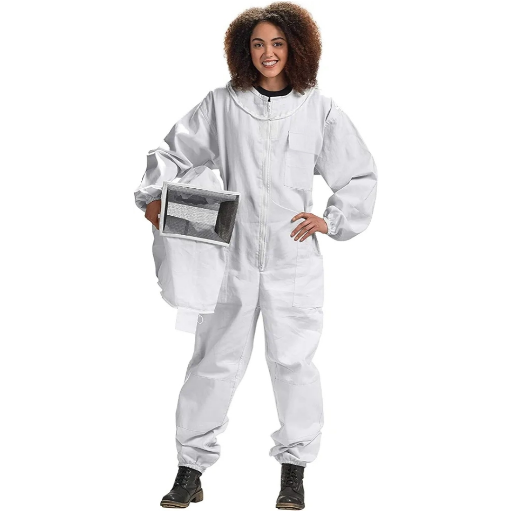 Professional Cotton Beekeeping Suit with Fencing Veil