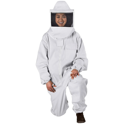 Professional Cotton Beekeeping Suit with Fencing Veil